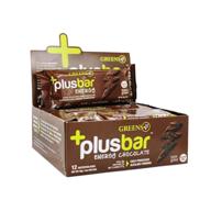 🌿 greens+ plusbar energy chocolate: gluten free, organic greens, dark chocolate, non gmo - pack of 12 bars logo