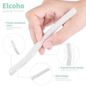 img 2 attached to 🌿 Elcoho 12-Piece Biodegradable Eyebrow Razor for Women & Men - Eco-friendly Hair Trimmer & Facial Shaver with Exfoliation Benefits, 3 Colors Available