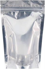 img 4 attached to 🥡 SumDirect Reusable Aluminum Foil Stand Up Food Pouches with Zip Lock and Notch, 4.7X 7 Inches, 7.6oz, Pack of 50 - Ideal for Food Storage