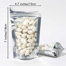 img 3 attached to 🥡 SumDirect Reusable Aluminum Foil Stand Up Food Pouches with Zip Lock and Notch, 4.7X 7 Inches, 7.6oz, Pack of 50 - Ideal for Food Storage