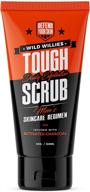 🧔 tough scrub - men's face scrub - exfoliating facial cleanser with activated charcoal, natural deep cleansing facewash for blackheads, acne scars, pore minimization by wild willies logo