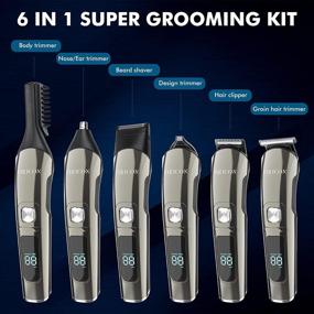 img 3 attached to VIKICON Electric Beard Trimmer for Men: All-in-One Grooming Kit for Precision Shaving and Trimming, Waterproof and Cordless Hair Clippers with Nose Hair & Ear Trimmer - Rechargeable and Portable, Includes Storage Case