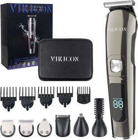 img 4 attached to VIKICON Electric Beard Trimmer for Men: All-in-One Grooming Kit for Precision Shaving and Trimming, Waterproof and Cordless Hair Clippers with Nose Hair & Ear Trimmer - Rechargeable and Portable, Includes Storage Case