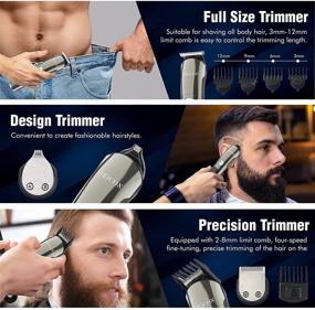 img 2 attached to VIKICON Electric Beard Trimmer for Men: All-in-One Grooming Kit for Precision Shaving and Trimming, Waterproof and Cordless Hair Clippers with Nose Hair & Ear Trimmer - Rechargeable and Portable, Includes Storage Case