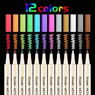 🎨 vibrant guangna metallic marker pens: 12 assorted colors for scrapbook diy, rock painting, glass, metal & more! logo