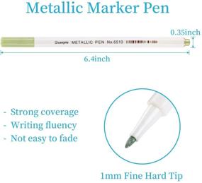 img 3 attached to 🎨 Vibrant Guangna Metallic Marker Pens: 12 Assorted Colors for Scrapbook DIY, Rock Painting, Glass, Metal & More!