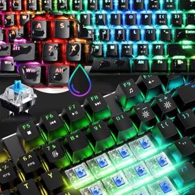 img 1 attached to 🎮 Ultimate Gaming Bundle: 60% Mechanical Keyboard, Backlit Effects, Honeycomb Mouse, and Mousepad - Ideal for Gamers and Typists (Black)
