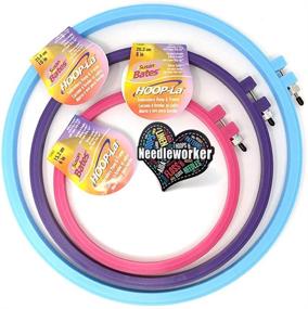 img 4 attached to 🧵 Susan Bates Hoop-La Plastic Embroidery Hoops Bundle - Assorted Sizes (6-in, 8-in, & 10-in) with Needleworker Magnet