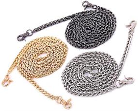 img 4 attached to Swpeet 3Pcs Luxury Fashion 47 Inch Metal Torsional Chain Strap Set with Buckles - Ideal for DIY Replacement of Shoulder Cross Body Bag, Hand Bag, and Purse (Gold, Silver, Gun-Black)