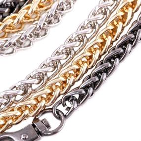 img 1 attached to Swpeet 3Pcs Luxury Fashion 47 Inch Metal Torsional Chain Strap Set with Buckles - Ideal for DIY Replacement of Shoulder Cross Body Bag, Hand Bag, and Purse (Gold, Silver, Gun-Black)