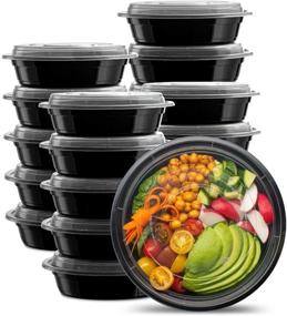 img 4 attached to 🍱 50 Sets of Round Lunch Containers with Lids - 24 oz. Meal Prep Containers, Bento Boxes, Food Storage Containers