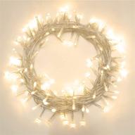 🔆 liopeed 42ft 120 led battery operated string lights with timer, ip65 waterproof outdoor fairy lights - 8 modes for bedroom, garden, party, xmas tree - indoor and outdoor decorations in warm white logo