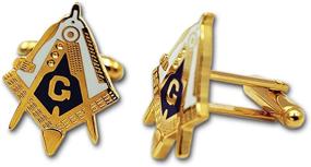 img 1 attached to Working Square Compass Masonic Cufflink