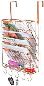 img 4 attached to 📚 Maximize Office Space with the New Superbpag Cubicle Hanging File Organizer - 6 Tier Wall Mount Document Letter Tray File Organizer with Key Hook in Elegant Rose Gold Design