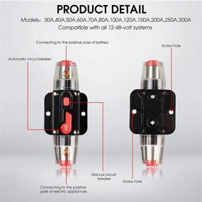 img 1 attached to 🔌 M1A2 Circuit Breaker Switch 50A Waterproof Fuse Inline Holder: Ultimate Protection for Car Audio & Marine Systems