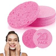 🧽 compressed facial cleansing sponges - 20 pack cellulose reusable soft cosmetic esponjas para faciales for makeup removal, facial spa, exfoliation, skin massage logo