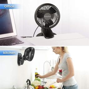img 3 attached to EasyAcc Battery Fan: 4-Speed Clip Fan for Baby Strollers, 💨 Camping & Office – 720° Rotation, Strong Wind, Long-lasting Rechargeable 2600mAh Battery
