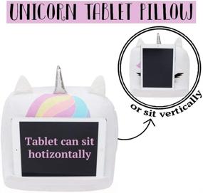 img 2 attached to 🦄 Unicorn Tablet Holder Pillow Stand: Perfect for Girls at Home and on the Go!