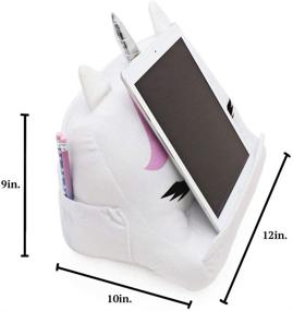 img 1 attached to 🦄 Unicorn Tablet Holder Pillow Stand: Perfect for Girls at Home and on the Go!