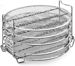 img 1 attached to 🥩 CONIC Dehydrator Rack (Five Layer) - Stainless Steel Stand for Ninja Foodi, Instant Pot Air Fryer - Compatible with 6.5 and 8 Quart Sizes