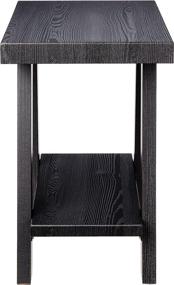 img 2 attached to 🔲 Stylish and Functional: Roundhill Furniture Athens Contemporary Wood Shelf Side Table in Sleek Black Finish