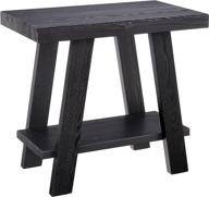 🔲 stylish and functional: roundhill furniture athens contemporary wood shelf side table in sleek black finish logo