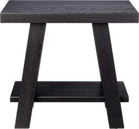 img 3 attached to 🔲 Stylish and Functional: Roundhill Furniture Athens Contemporary Wood Shelf Side Table in Sleek Black Finish