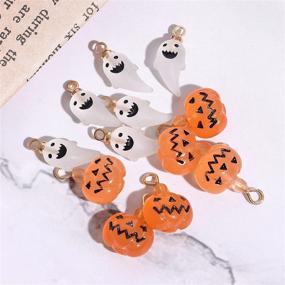 img 2 attached to Assorted Resin Charms for Halloween Decorations - Pumpkin, Ghost Jewelry Making Charms for DIY Bracelet, Necklace Pendant Craft (12 Pieces)