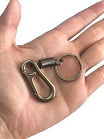 img 3 attached to 🔑 Vintage Style GT//Rotors Carabiner Keychain Ring: 3 Pack Gunmetal Black Keyring Holder