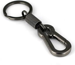 img 1 attached to 🔑 Vintage Style GT//Rotors Carabiner Keychain Ring: 3 Pack Gunmetal Black Keyring Holder