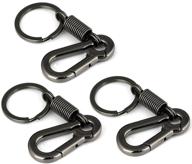 🔑 vintage style gt//rotors carabiner keychain ring: 3 pack gunmetal black keyring holder логотип