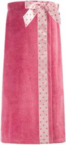 img 4 attached to 🎀 Adjustable Girls Bath Wrap Towel with Polka Dot Bow Cover Up 4-14Y by Zexxxy