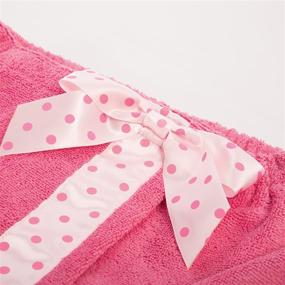 img 2 attached to 🎀 Adjustable Girls Bath Wrap Towel with Polka Dot Bow Cover Up 4-14Y by Zexxxy