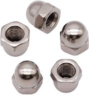 🔩 50 pcs of m6-1.0mm acorn hex cap nuts locknuts, made of 304 stainless steel with a bright finish logo