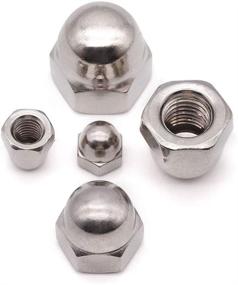 img 1 attached to 🔩 50 PCS of M6-1.0mm Acorn Hex Cap Nuts Locknuts, Made of 304 Stainless Steel with a Bright Finish