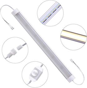 img 3 attached to 🔆 Dimmable LED Under Counter Lighting Kit, 6 Hardwired Cabinet Strip Lights, 11 Inches 24V Plug in Linkable Bar Lights for Kitchen, Closet, Showcase, Shelf Lighting - Warm White