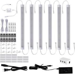 img 4 attached to 🔆 Dimmable LED Under Counter Lighting Kit, 6 Hardwired Cabinet Strip Lights, 11 Inches 24V Plug in Linkable Bar Lights for Kitchen, Closet, Showcase, Shelf Lighting - Warm White