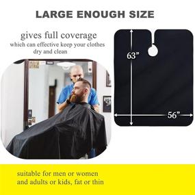 img 1 attached to YELEGAI Barber Cape - Professional Hair Cutting Cape, 56x63 inch Large Salon Hairdresser Cape for Haircut, Coloring, Makeup, Styling and More (Black)