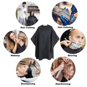 img 3 attached to YELEGAI Barber Cape - Professional Hair Cutting Cape, 56x63 inch Large Salon Hairdresser Cape for Haircut, Coloring, Makeup, Styling and More (Black)