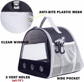 img 2 attached to Portable Small Animal Carrier Bag - Ideal Travel Cage for 2 Guinea Pigs, Hamsters, Birds, Rats, and Squirrels