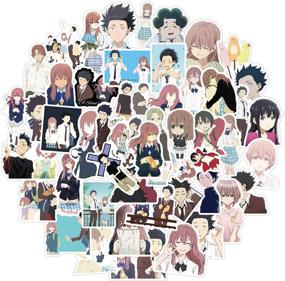 img 4 attached to 🎧 Set of 50 A Silent Voice Decal Stickers, Trendy Vinyl Laptop Stickers Pack for Teens - Laptop, Water Bottles, Travel Case - Waterproof, Durable - The Shape of Voice Sticker