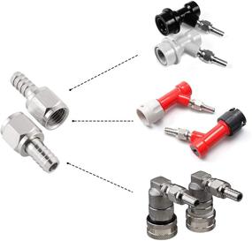 img 2 attached to 【2 Pairs】MRbrew Homebrew Hose Swivel Nut Barb, 1/4'' & 5/16'' Stainless Steel MFL Quick Disconnects Fittings for Brewing Keg System