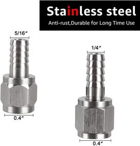 img 3 attached to 【2 Pairs】MRbrew Homebrew Hose Swivel Nut Barb, 1/4'' & 5/16'' Stainless Steel MFL Quick Disconnects Fittings for Brewing Keg System