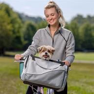 petsafe happy ride bicycle basket: sport style nylon carrier for dogs and cats - detachable with shoulder strap, sun shield, storage pockets - ideal for small pets logo