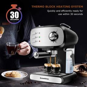 img 1 attached to ☕ High Performance 15-Bar Espresso Machine with Milk Frother, 900W, No-Leak 1.2L Water Tank - Ideal for Espresso, Cappuccino, Latte, Macchiato! Perfect for Home Baristas!