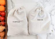 🥔 montecito home - farmhouse artisan linen bags for onion, potato, and pantry storage - set of two 15"x12" washable storage bags логотип