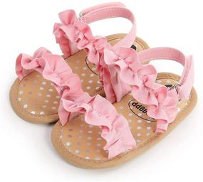 img 1 attached to 👶 Meckior Infant Baby Girls Boys Summer Sandals Lace Princess Dress Wedding Flats Shoes Soft Sole First Walker Crib Shoes