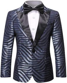 img 4 attached to 👔 Classic Tuxedo Boys' Formal Blazer Outfit: Timeless Patterned Clothing, Suits & Sport Coats