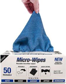 img 3 attached to 🧺 Eurow Reusable Microfiber Cleaning and Drying Wipes: 200GSM, 12x12 Inches, Pack of 50 with Dispenser Box