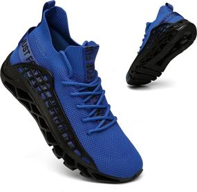 img 4 attached to KUXIE Running Athletic Sneakers Numeric_12 Men's Shoes in Athletic